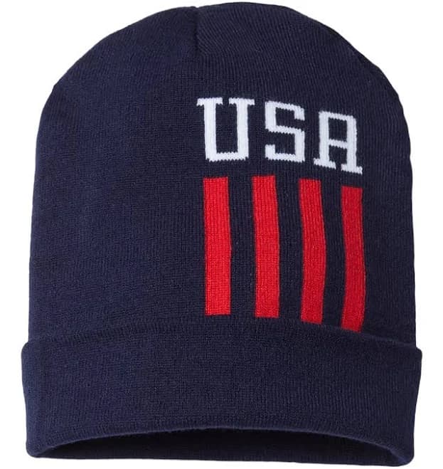 CAP AMERICA RK12 USA-Made Patriotic Cuffed Beanie