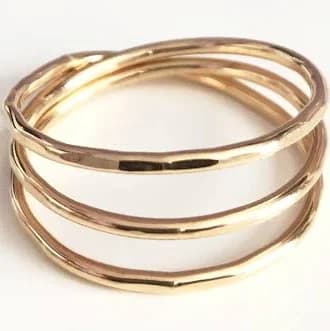 Hammered Metal Stacking Ring