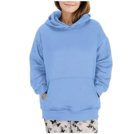 Htigea Oversized Hooded Sweatshirt Womens Long Sleeve Hoodies Casual Loose Winter Fleece Tops Pocket Pullover Sweatshirts