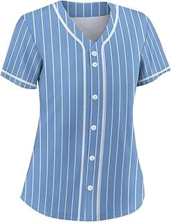 Men Baseball Jersey Solid Shirts Plain Casual Button Down Short Sleeves T-Shirt Sports Uniform S-2XL