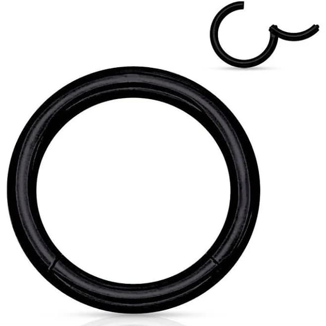 Black Surgical Steel Hinged Clicker CBR Helix Tragus Cartilage Septum Hoop Ring Pierced Universe