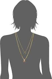 Vince Camuto Gold Tone Peach Black Crystal 2-Layer Necklace 22"L NWT | eBay