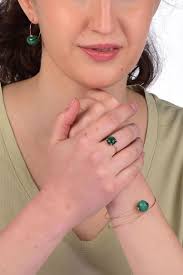 Cuff Bracelet Malachite 9 Karat Rose Gold Handcrafted in Italy For Sale at 1stDibs