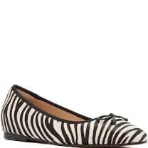 FRANKIE4 Trinity Leather Zebra Print Calf Hair Ballet Flats