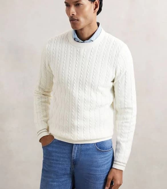 Reiss Men's Luca Cable-Knit Wool Jumper
