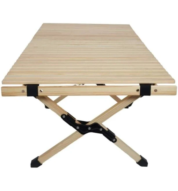 Oyezvary 47.24 in. Natural Rectangle Wood Picnic Tables-Foldable Camping Table with X-Frame