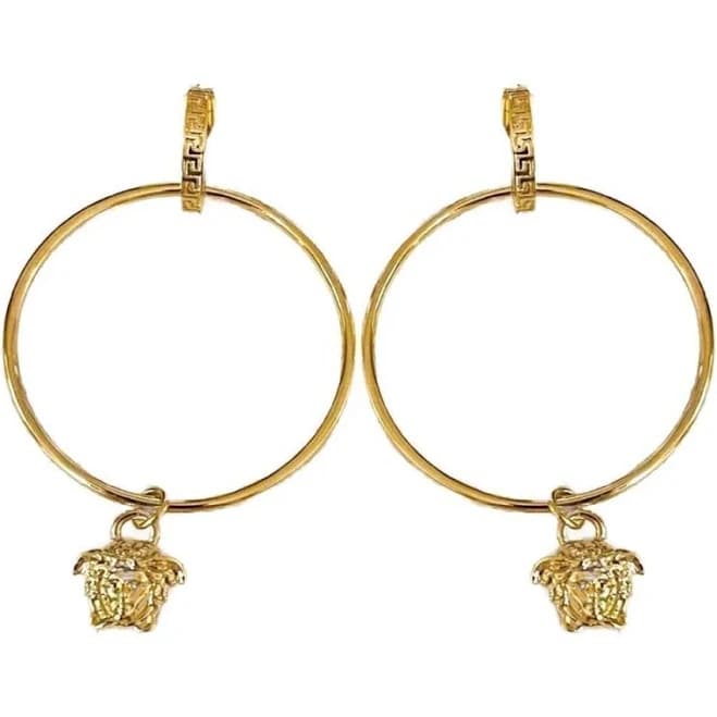 Versace Women's Greca and Medusa Hoop Earrings