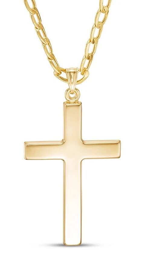 Jared 10K Yellow Gold Cross Necklace, 24"