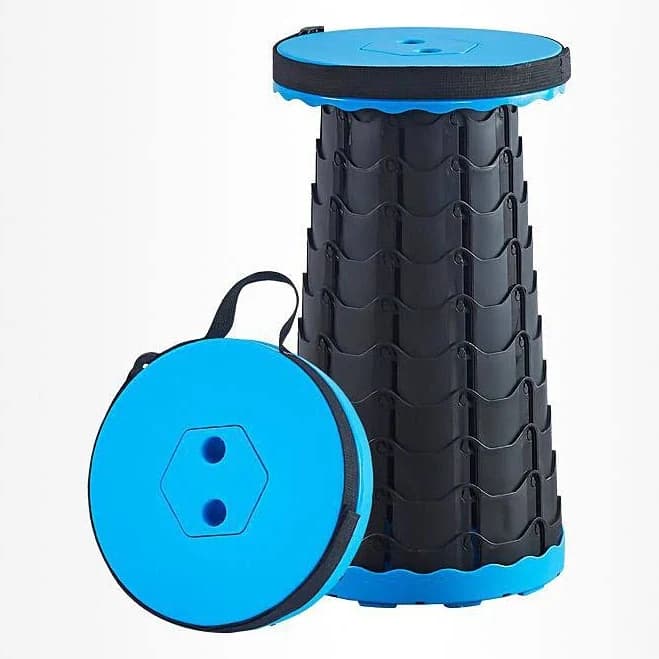 Portable Folding Stool Collapsible Stool for queuing, Fishing, and Outdoor Camping Ultralight and Adjustable with Extendable Height 45cm 17.7in