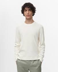 MANGO Men's Fine Rib-Knit Cotton Sweater - Macy's