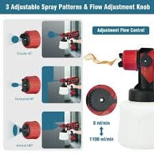 800W Paint Sprayer, 1400ml Electric HVLP Portable Paint Spray Gun with Cleaning & Blowing Joints, Electric Spray Paint Gun Easy to Clean for Furniture Home and Outdoors, Painting Projects, Red - Walmart.com