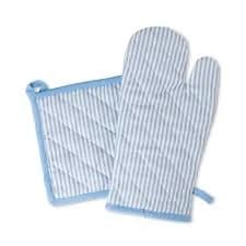 Williams Sonoma Bay Stripe Oven Mitt & Potholder Set