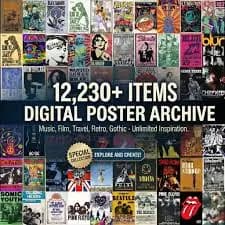Vintage Music Posters Bundle, 12,230+ Vintage Rock Band Posters Bundle, Music Collage Wall Art (Digital Download)
