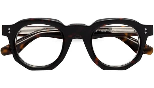 Black Thick Geek-Chic Acetate Geometric Glasses