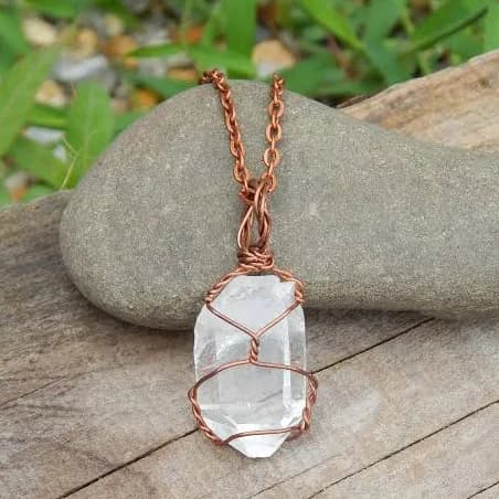 Quartz Crystal Wire Wrapped Necklace