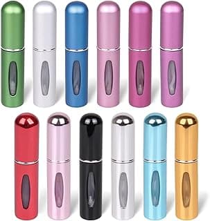 12 PCS Travel Refillable Perfume Atomizer Bottles,5ml Mini Portable Spray Bottles for Travel Accessories,Multicolor Perfume Containers