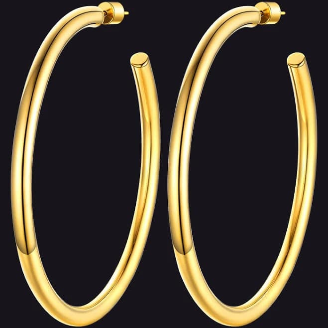 Faithheart Jewelry Women's Large Thin Hoop Earrings