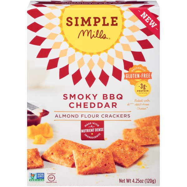 SIMPLE MILLS Smoky BBQ Cheddar Crackers