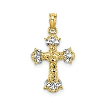 14K Yellow Gold Filigree Cross Necklace