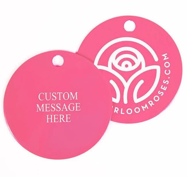 Heirloom Roses Pink Custom Plant Tag