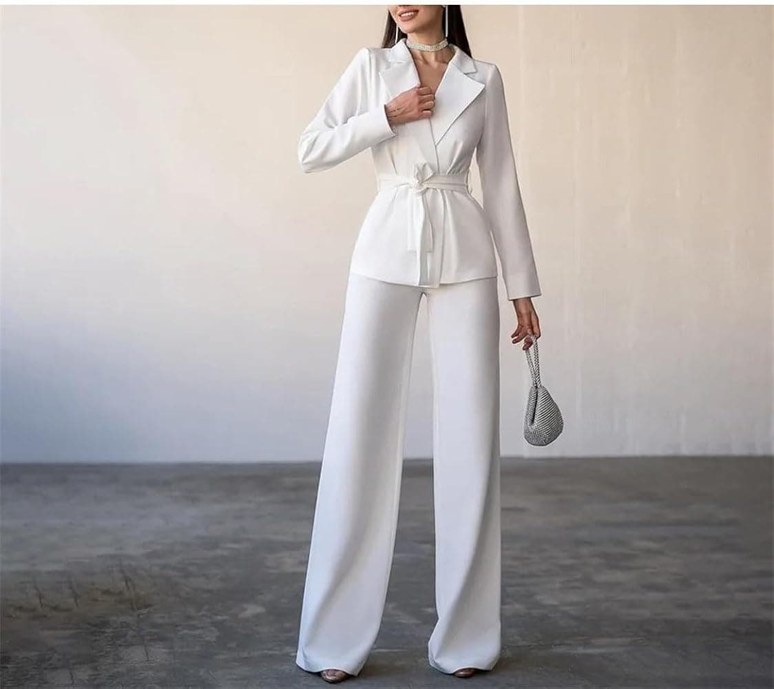 Amazon.com: Women Elegant Suits Notch Lapel Solid Color Wedding Party Tuxedo Office Pants Sets 2 Piece S : Clothing, Shoes & Jewelry