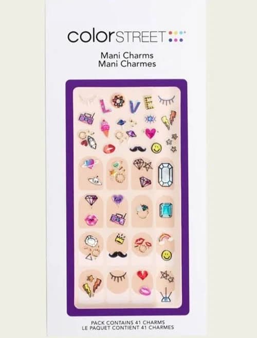 Color Street Nail Decals Pop Art Metallic Nail Stickers Mani Charms