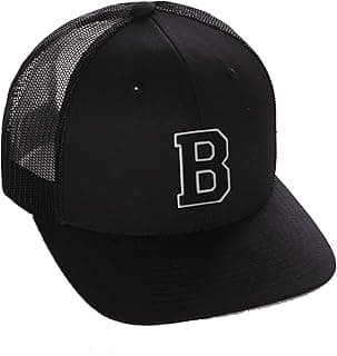 Structured Trucker Mesh Hat Custom Colors Letter B Initial Baseball Mid Profile