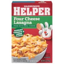 hamburger helper four cheese lasagna pasta & sauce mix, 5.5 oz (156 g)
