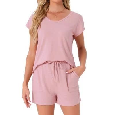 Inspire Chic Women's 2 Piece Knit Lounge Set with Pockets