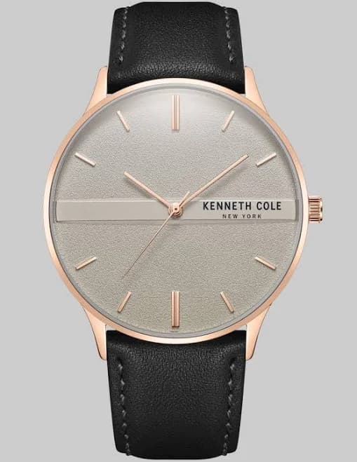 Men's Kenneth Cole New York Rose Gold Tone With Leather Strap Watch at Jos. A. Bank, Black, Size One