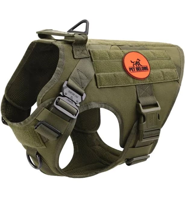 Heavy Duty Tactical Dog Harness, large dog harness with handle for pulling dogs