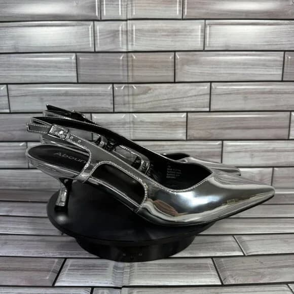 Abound | Shoes | Abound Womens Metallic Silver Slingback Pointed Toe Pumps Shoe Size 7new | Poshmark