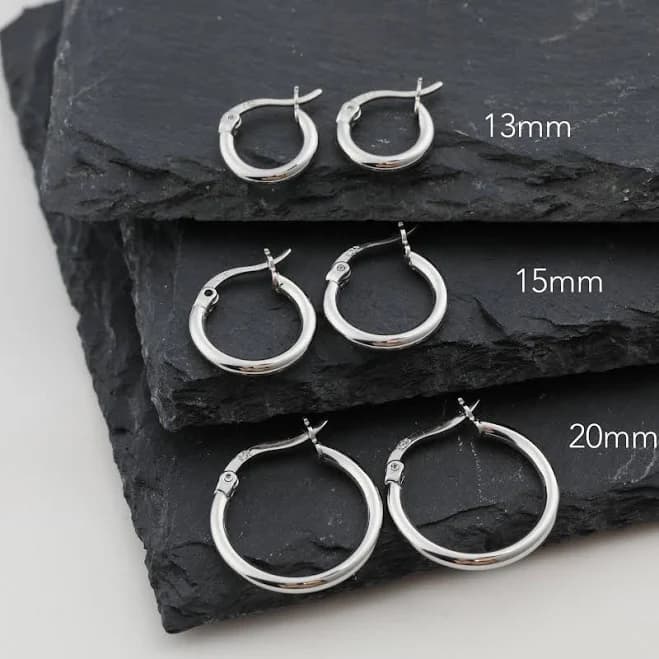 925 Sterling Silver Hypoallergenic Huggie Hoops