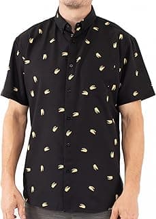 Men’s Short Sleeve Button Down Novelty Print Shirts – Casual Collared Summer Vacation Shirts for Men – Big & Tall Sizes S–4XL