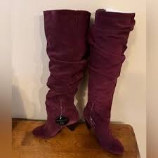 INC International Concepts | Shoes | Inc Terry Brown Leather Round Toe Pull On Cone Heel Slouch Boots F654 | Poshmark