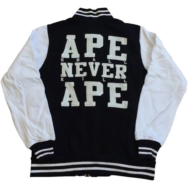 Og Bape Embroidered Varsity Bomber Jacket