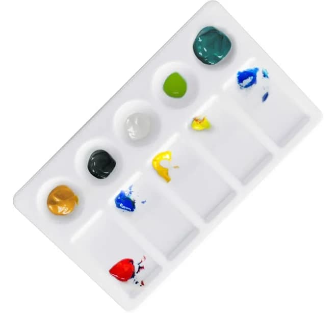 U.S. Art Supply 10-Well Plastic Rectangular Artist Painting Palette