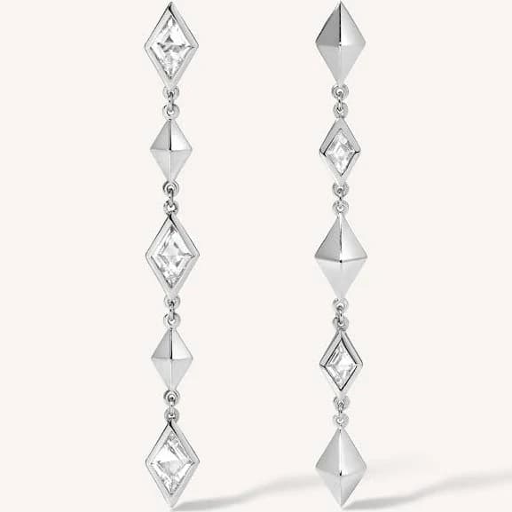 Lúdere Sterling Silver White Topaz Drop Earrings