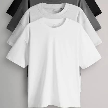 The Set Men's Oversized Fit Cotton T-Shirt 4-Pack