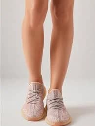 Adidas Yeezy Boost Light Pink Knit Women's Athletic Sneakers