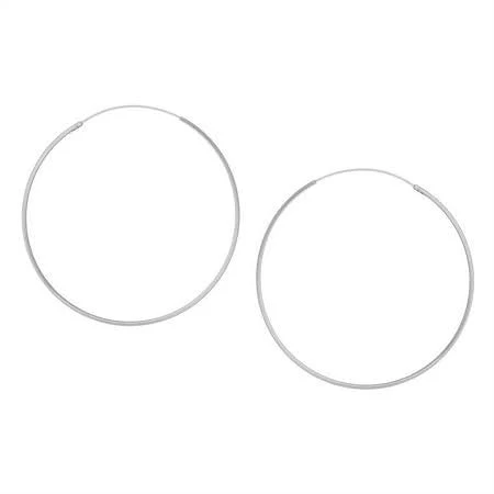 Sterling Silver Extra Large Thin Tube Hoop Earrings