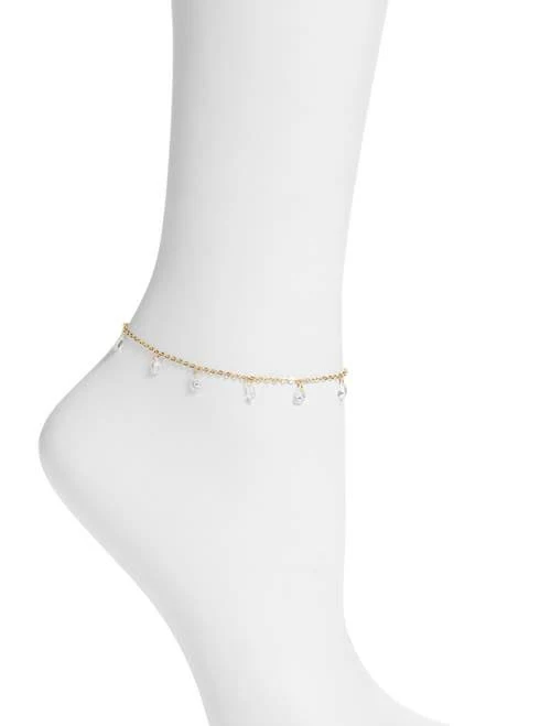 VIDAKUSH Dainty Crystal Charm Anklet