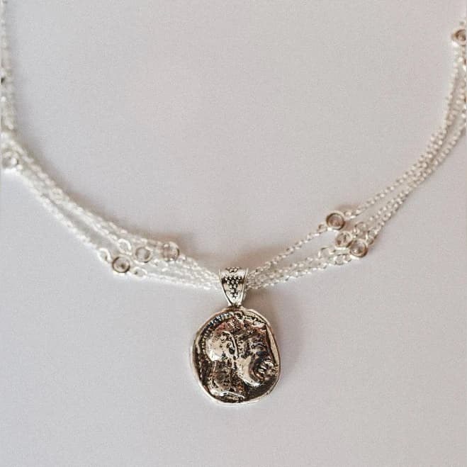 Three Bird Nest Goodluck Charm Necklace Women's