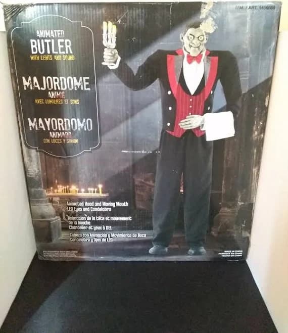 Life Size Animated Butler Halloween Prop Display