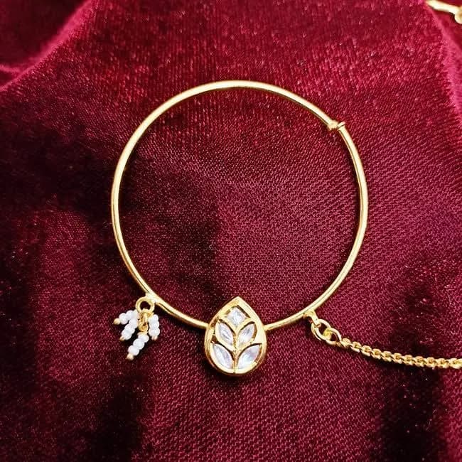 Elegant Nath Nose Ring with Chain