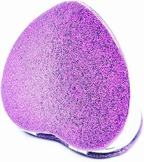 Cute Heart Shaped Compact Mirror for Purse,Purple Travel Mirror with Glitter,Leather Small Pocket Mirror,Portable 2 x 1x Magnification Folding Makeup Mirror,Cosmetic Mirror for Gift
