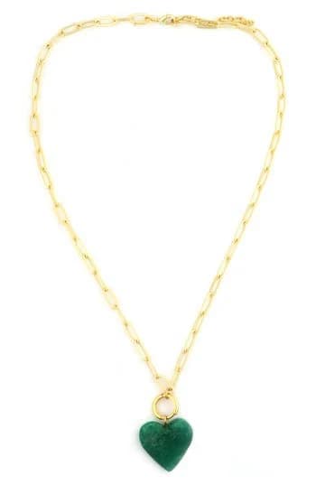 Panacea Women's Heart Stone Pendant Necklace