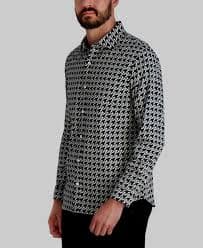 Houndstooth Karl Logo Button Up Shirt | Sweaters & Shirts | Karl Lagerfeld Paris