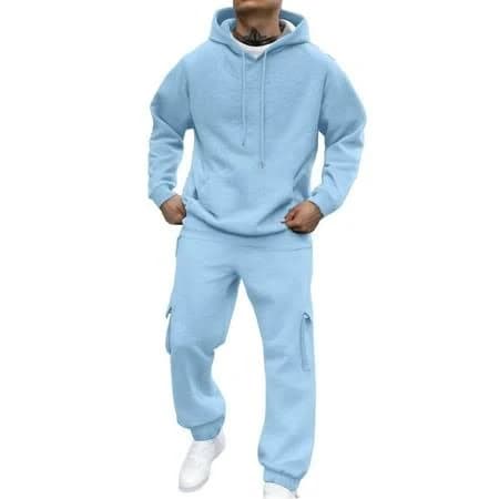 Men's Oversized Fleece Jogger Sweatsuit with Pockets