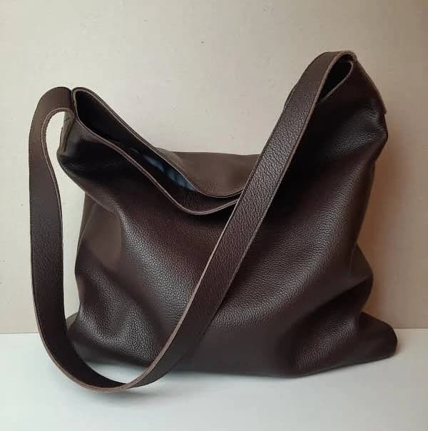 Genuine Leather Hobo Tote Bag